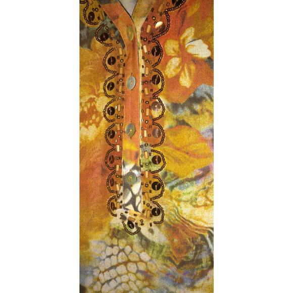 Soft Surroundings Top Topper Womens XL Sheer Boho Lightweight Sequins Pretty! - Picture 4 of 16